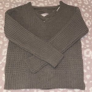 Green knitted sweater